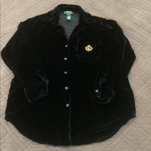 Lauren Ralph Lauren Vintage Velvet Silk Blend Shirt size PP (4P/6P) - Picture 5 of 14